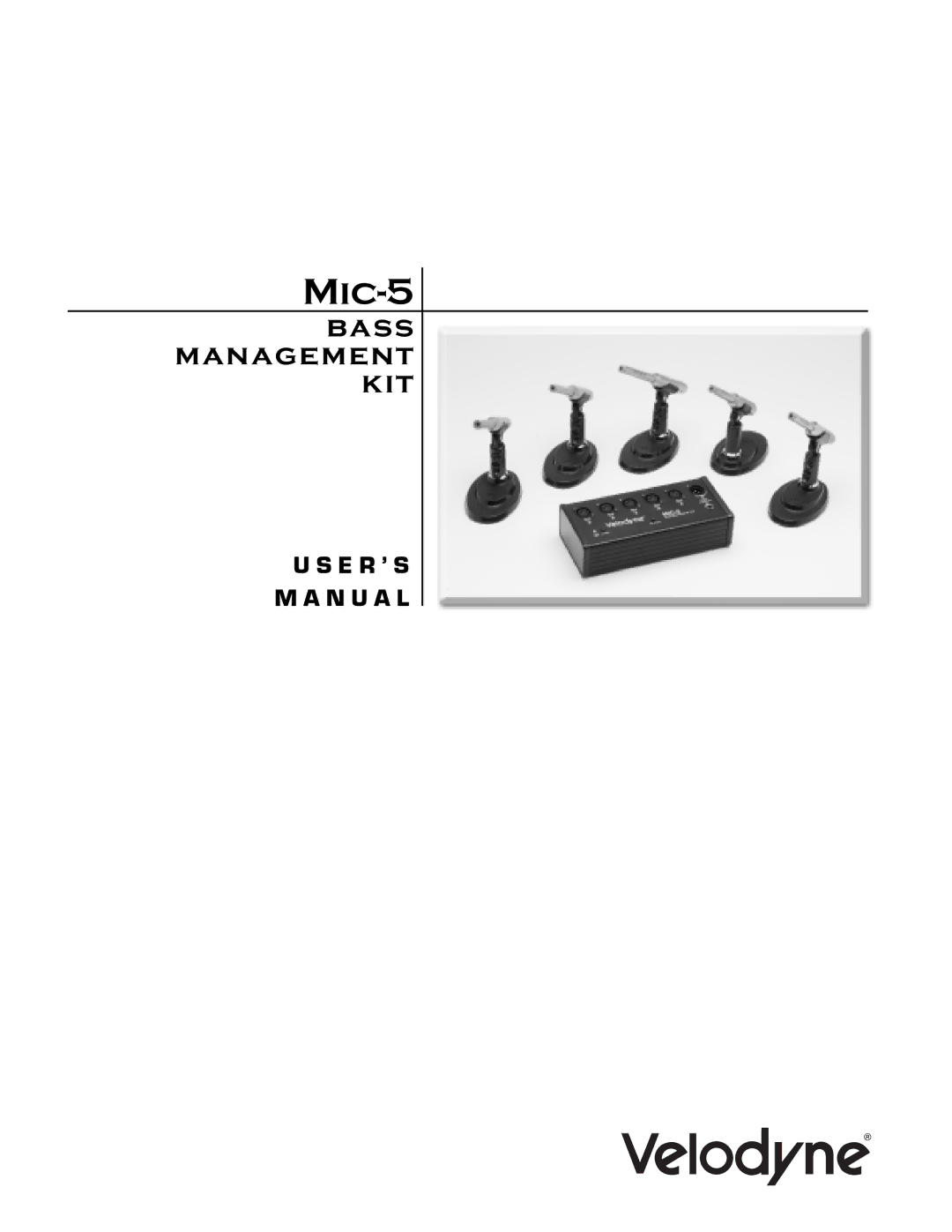 Velodyne Acoustics MIC-5 user manual Mic-5 