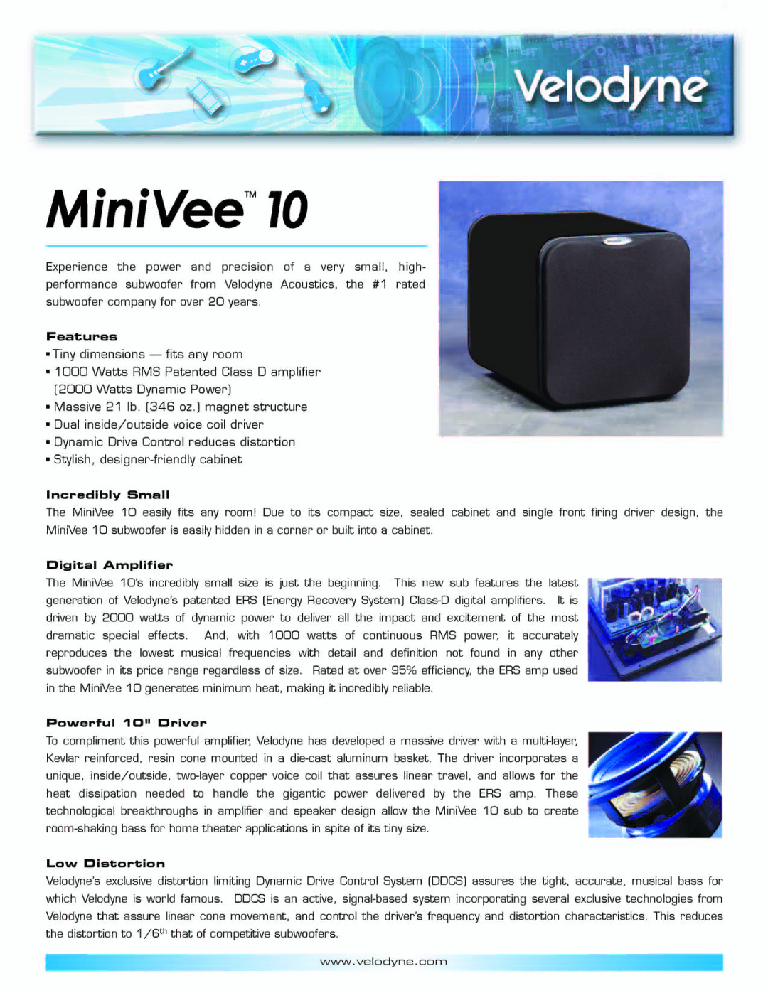 Velodyne Acoustics MINIVEE 10 manual 