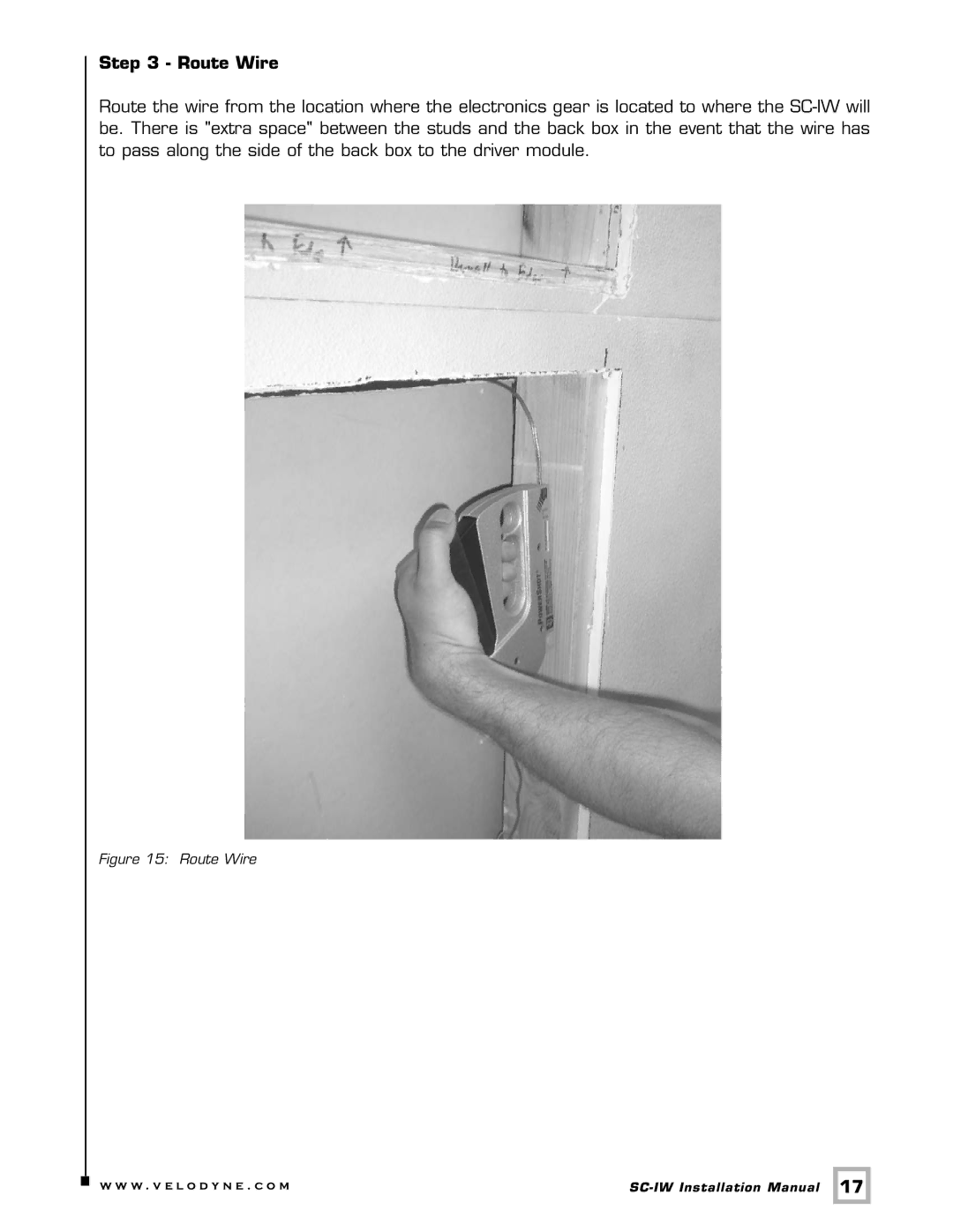 Velodyne Acoustics SC-IW installation manual Route Wire 