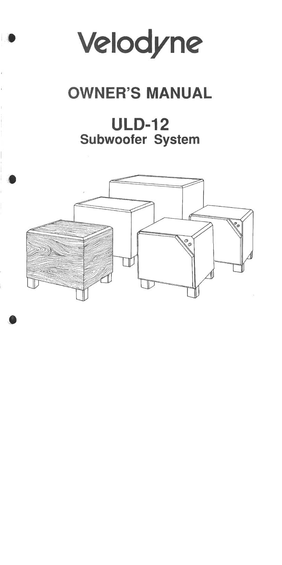 Velodyne Acoustics ULD-12 manual 