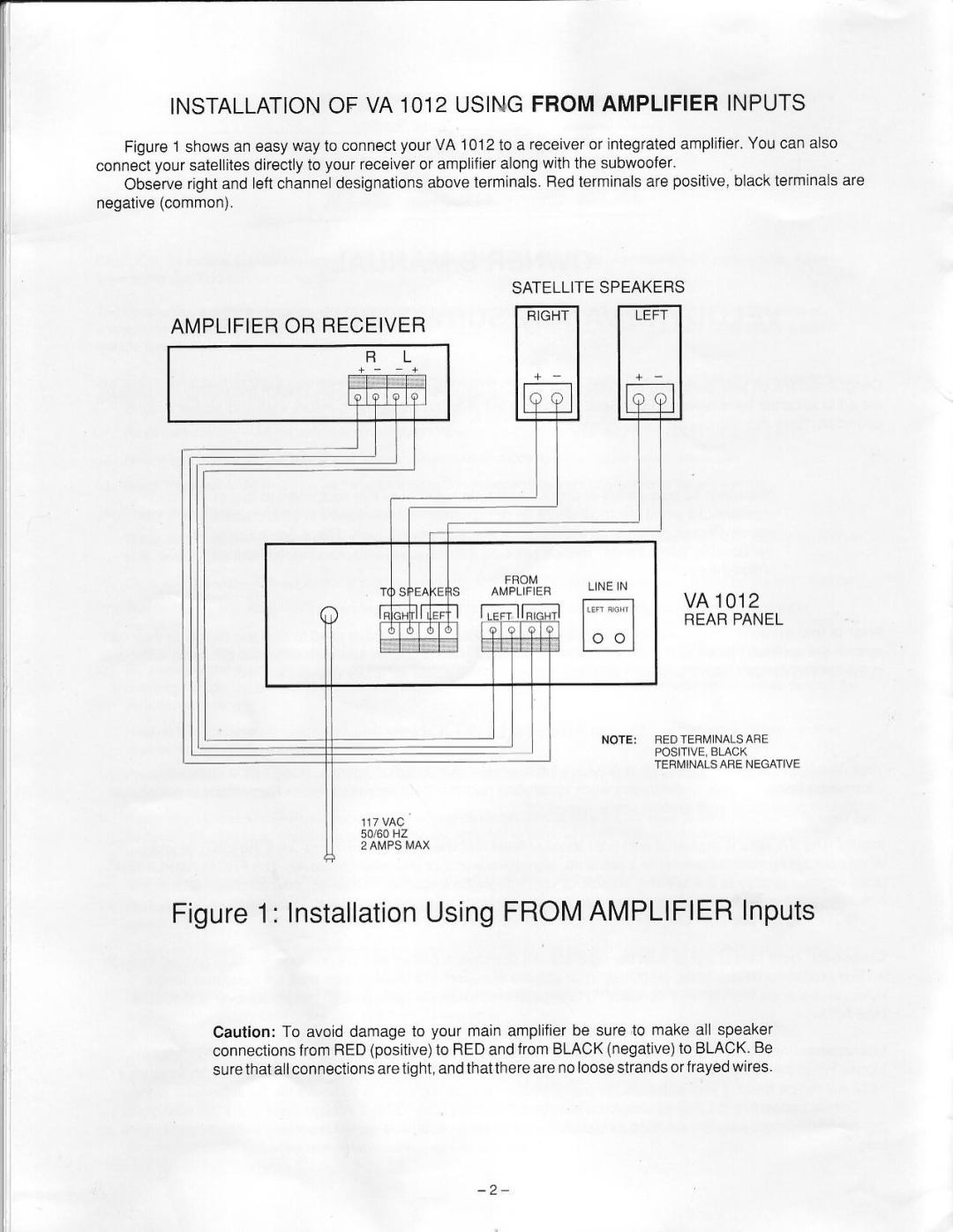 Velodyne Acoustics VA 1012 manual 