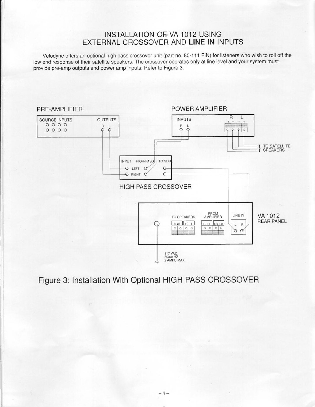 Velodyne Acoustics VA 1012 manual 