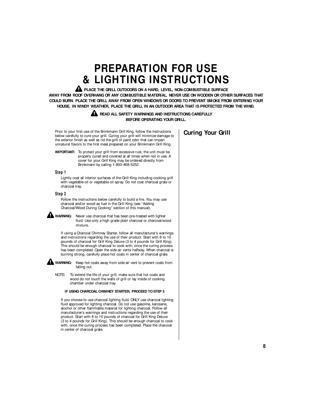 Vent-a-Hood 812-3440-0 (Mesquite), 812-3450-0 (Hickory) owner manual Preparation for USE Lighting Instructions 