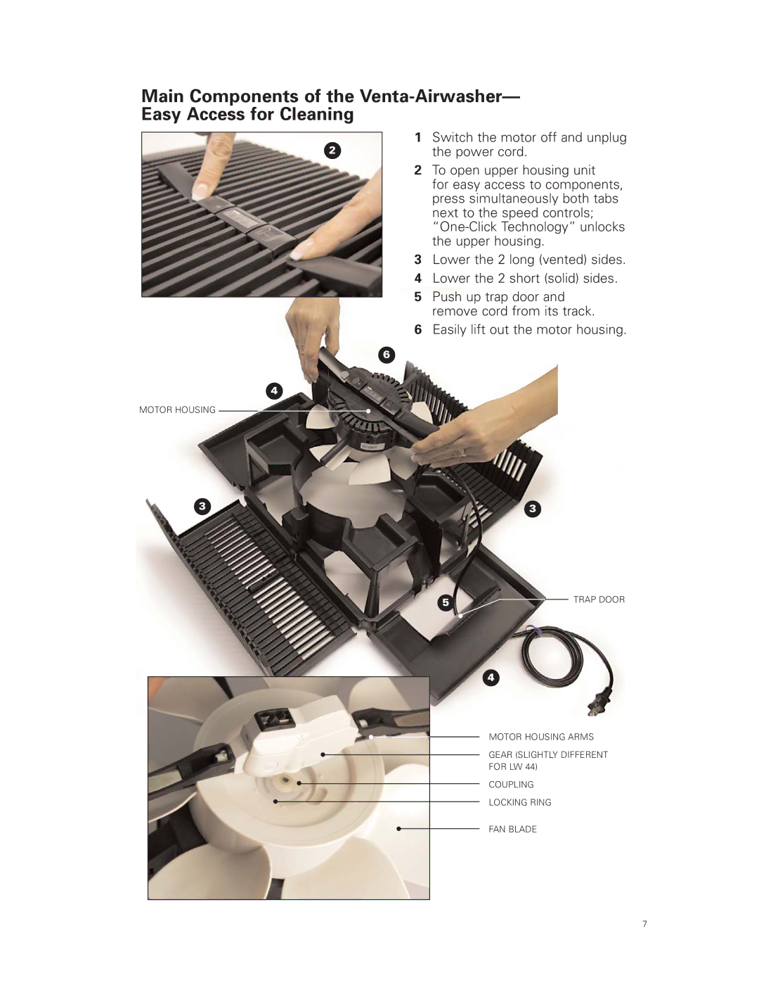 Venta Airwasher LW 14, LW 24, LW 44 user manual Motor Housing 