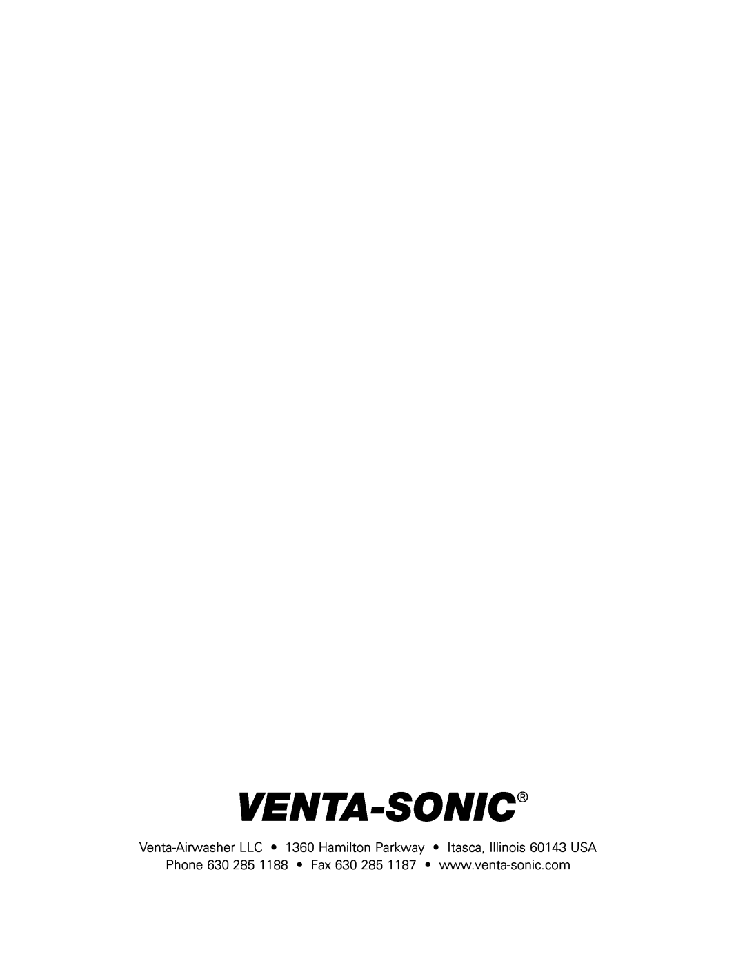 Venta Airwasher VS 207 user manual Venta-Sonic 