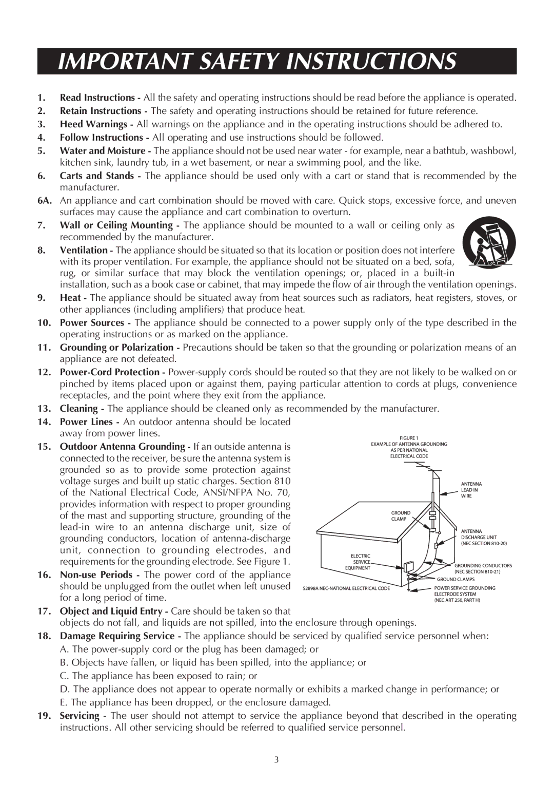 Venturer ASR150 instruction manual Important Safety Instructions 