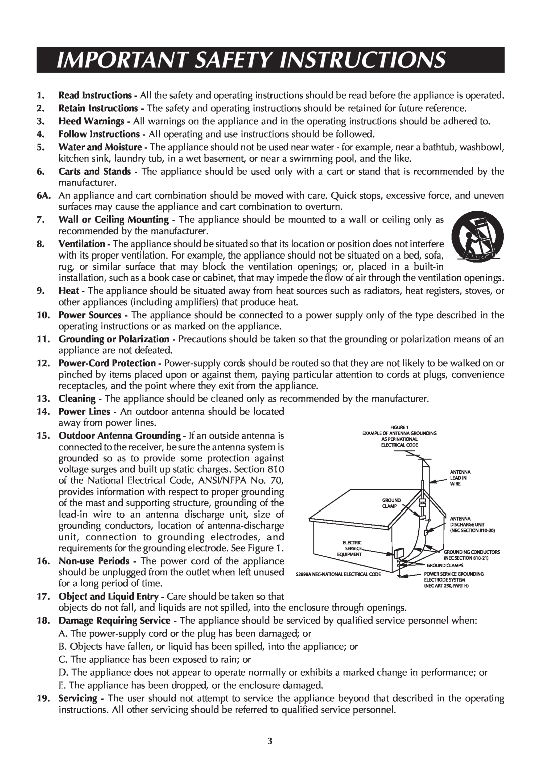 Venturer ASR150 instruction manual Important Safety Instructions 