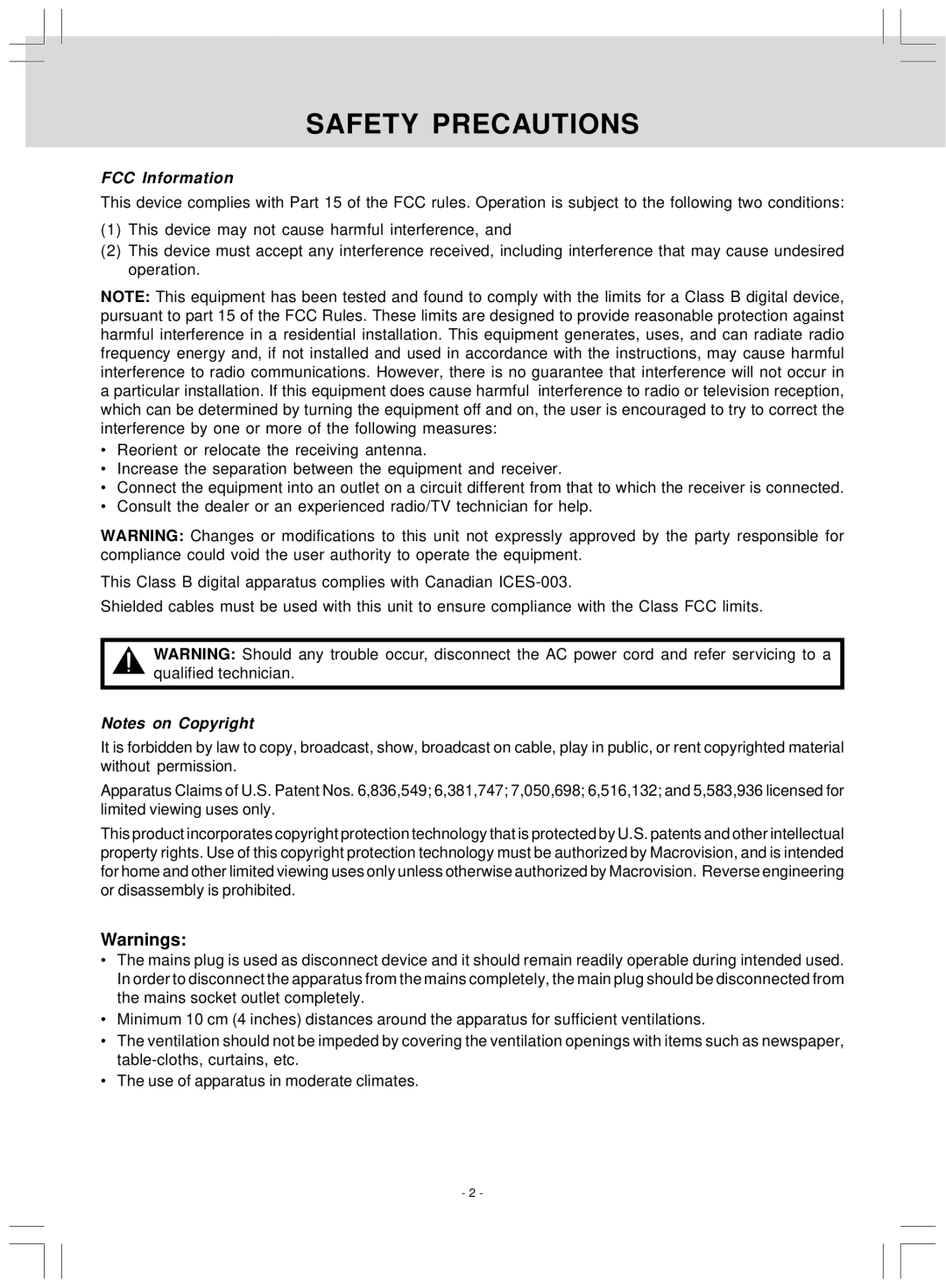 Venturer KLV39120 owner manual FCC Information 