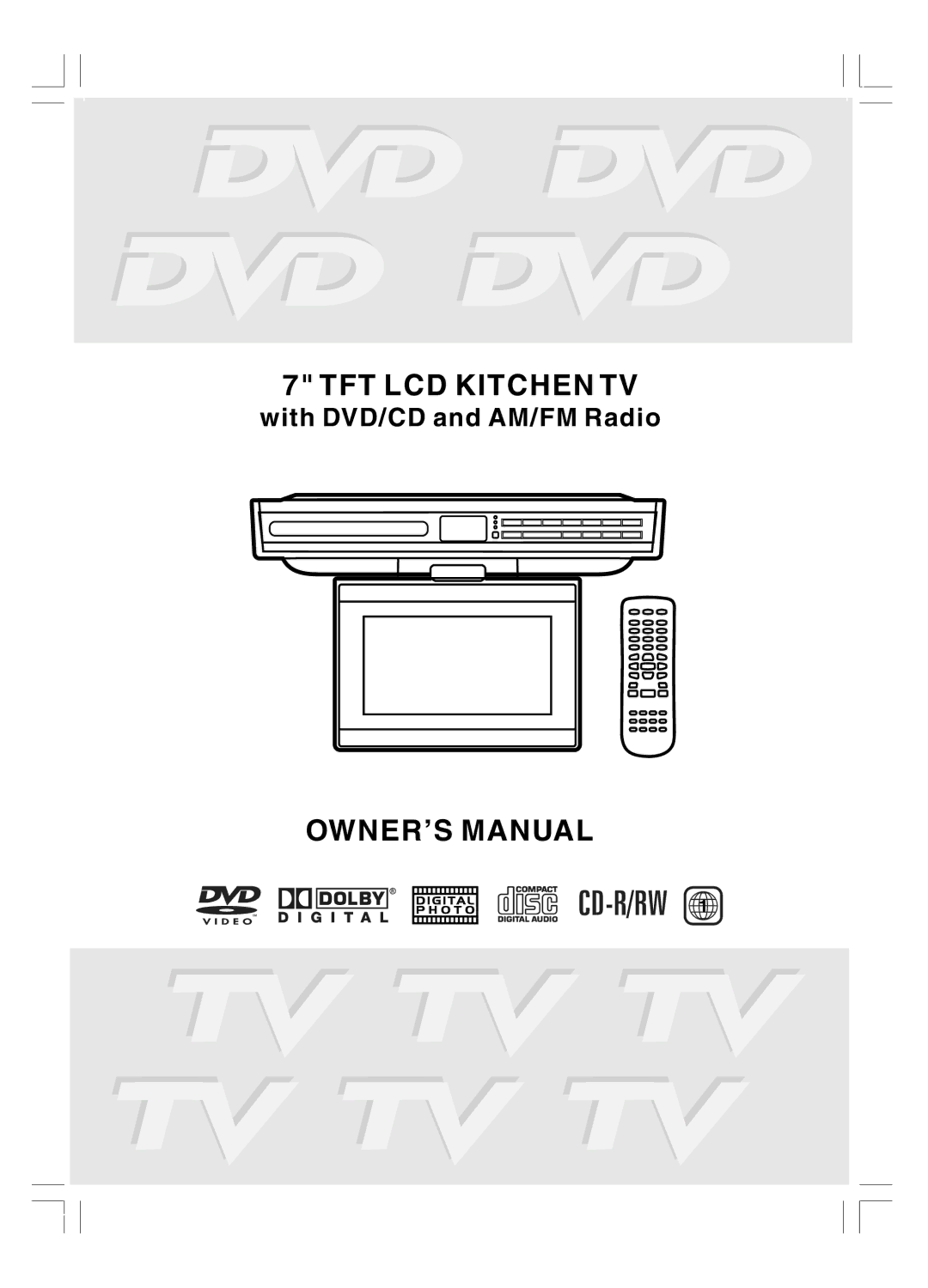 Venturer owner manual TFT LCD Kitchen TV 