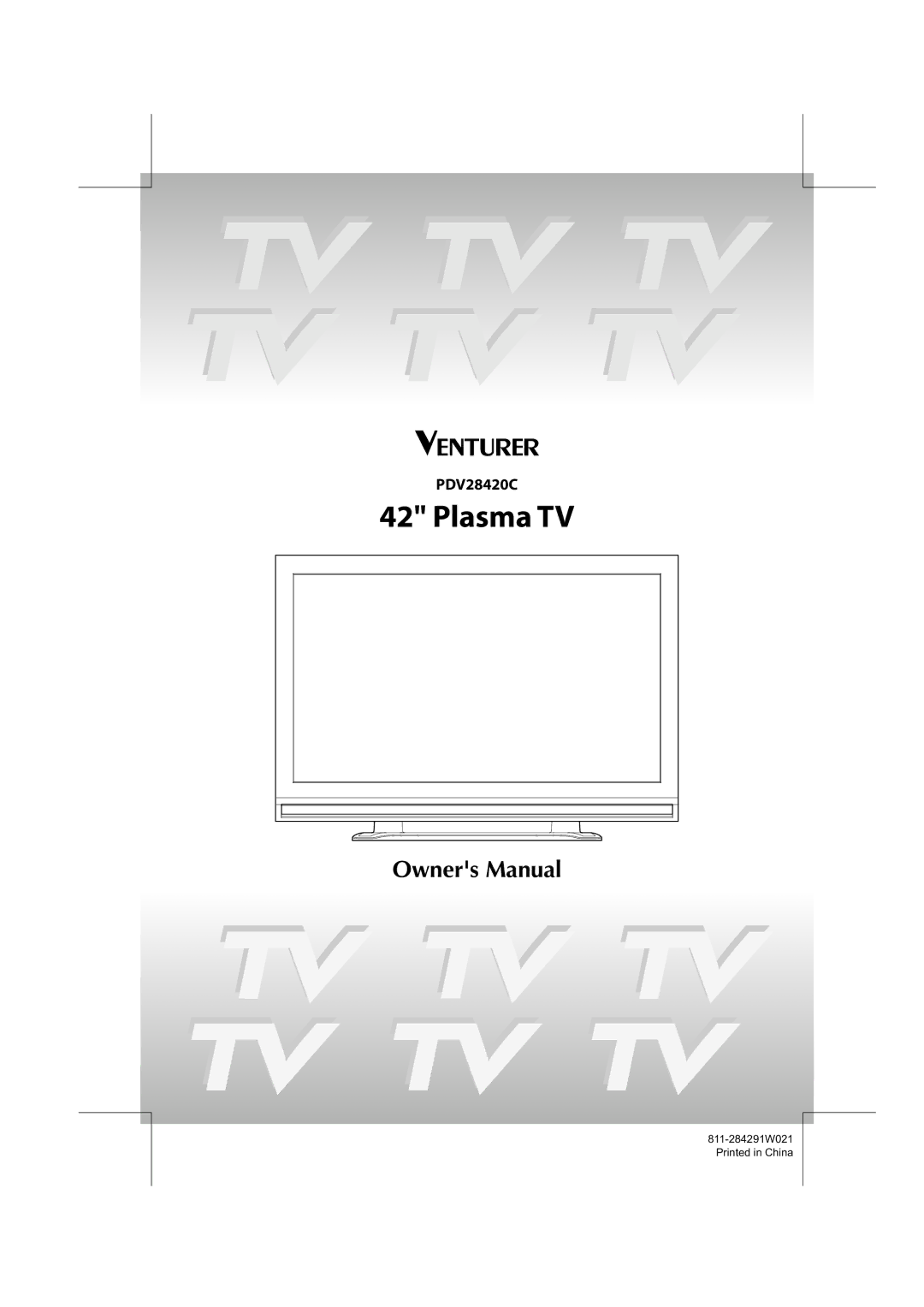 Venturer PDV28420C owner manual Plasma TV 