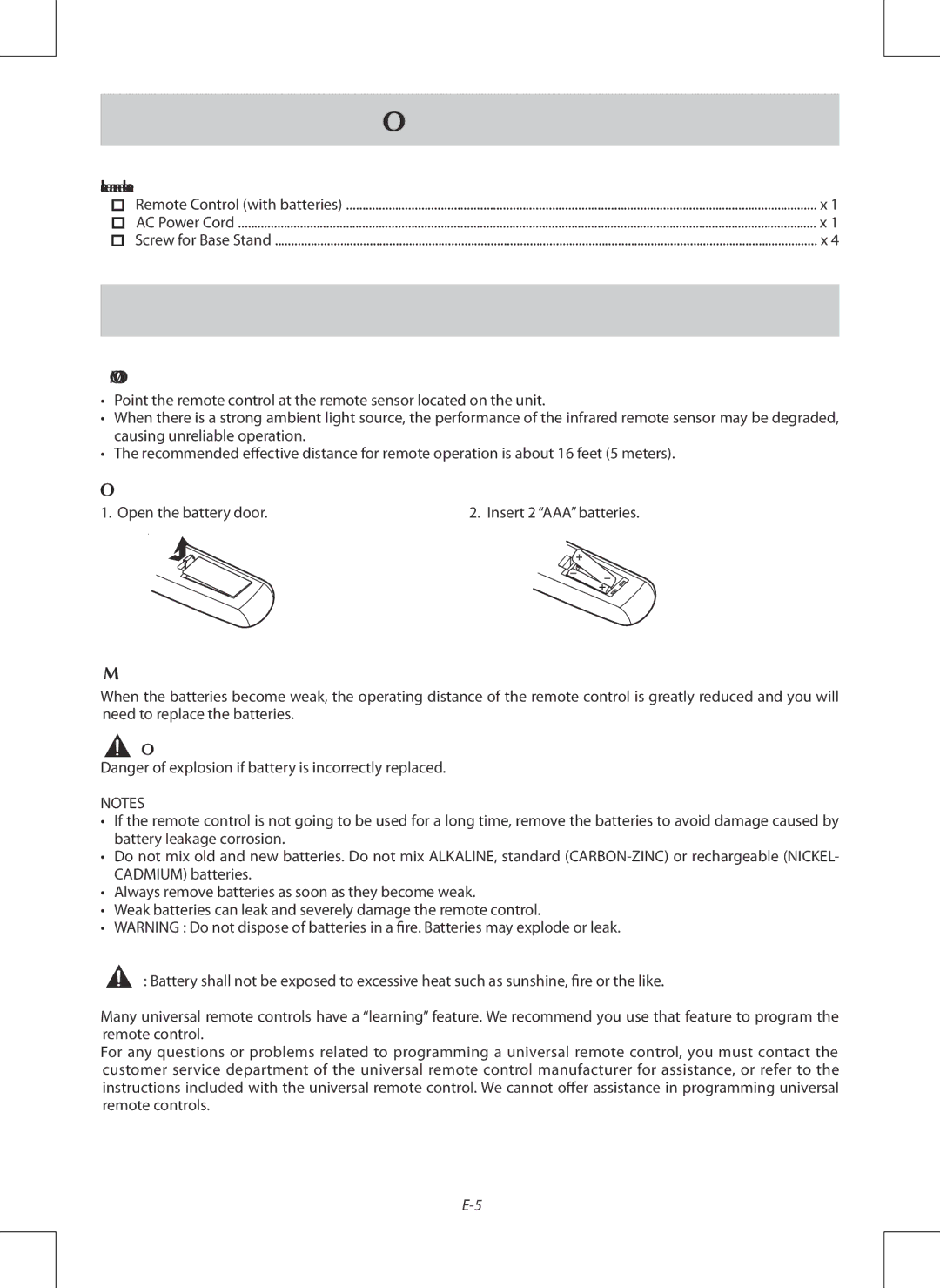 Venturer PDV28420C owner manual Accessories, Getting Started, Please check and identify the supplied accessories 