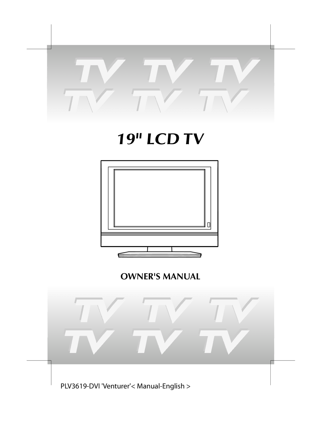 Venturer PLV36190S5W owner manual Lcd Tv 