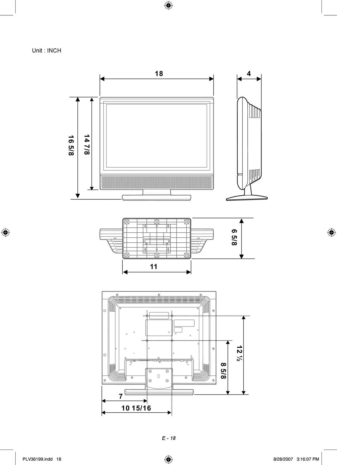 Venturer PLV36199S1 manual 12 ½ 10 15/16 