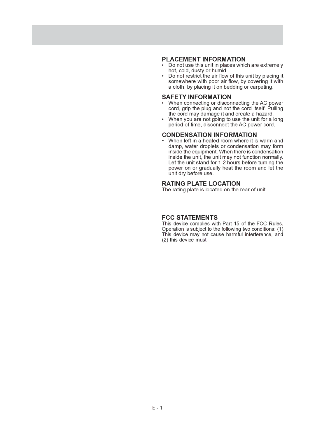 Venturer PLV76176 instruction manual Safety Precautions 