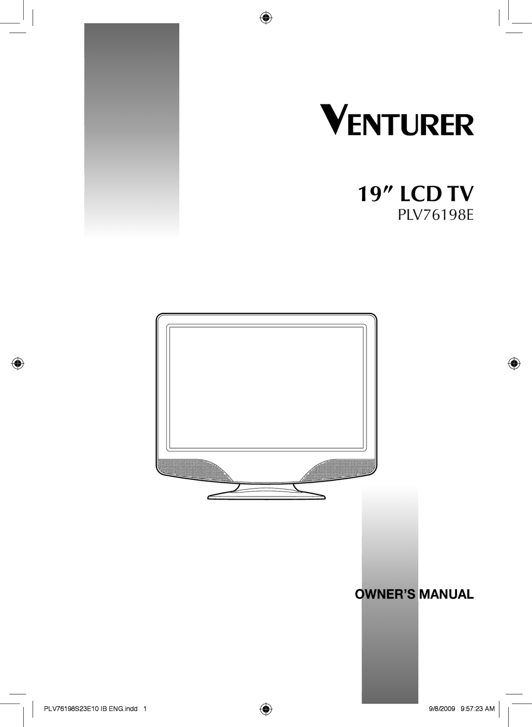 Venturer PLV76198E owner manual Lcd Tv 