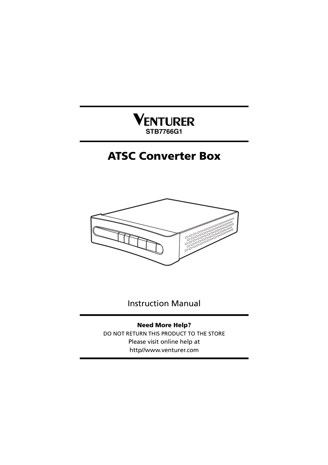 Venturer STB7766G1 instruction manual Atsc Converter Box 