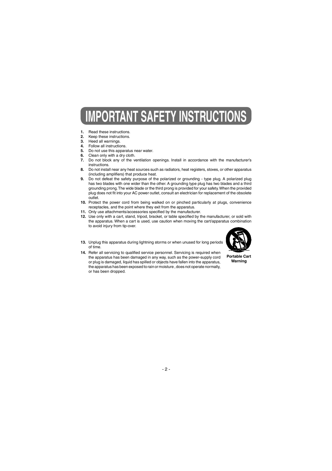 Venturer STB7766G1 instruction manual Important Safety Instructions 