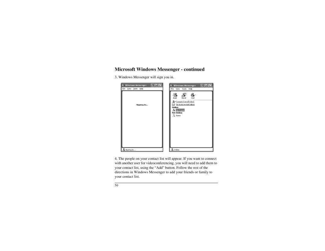 Veo 1300 manual Microsoft Windows Messenger 