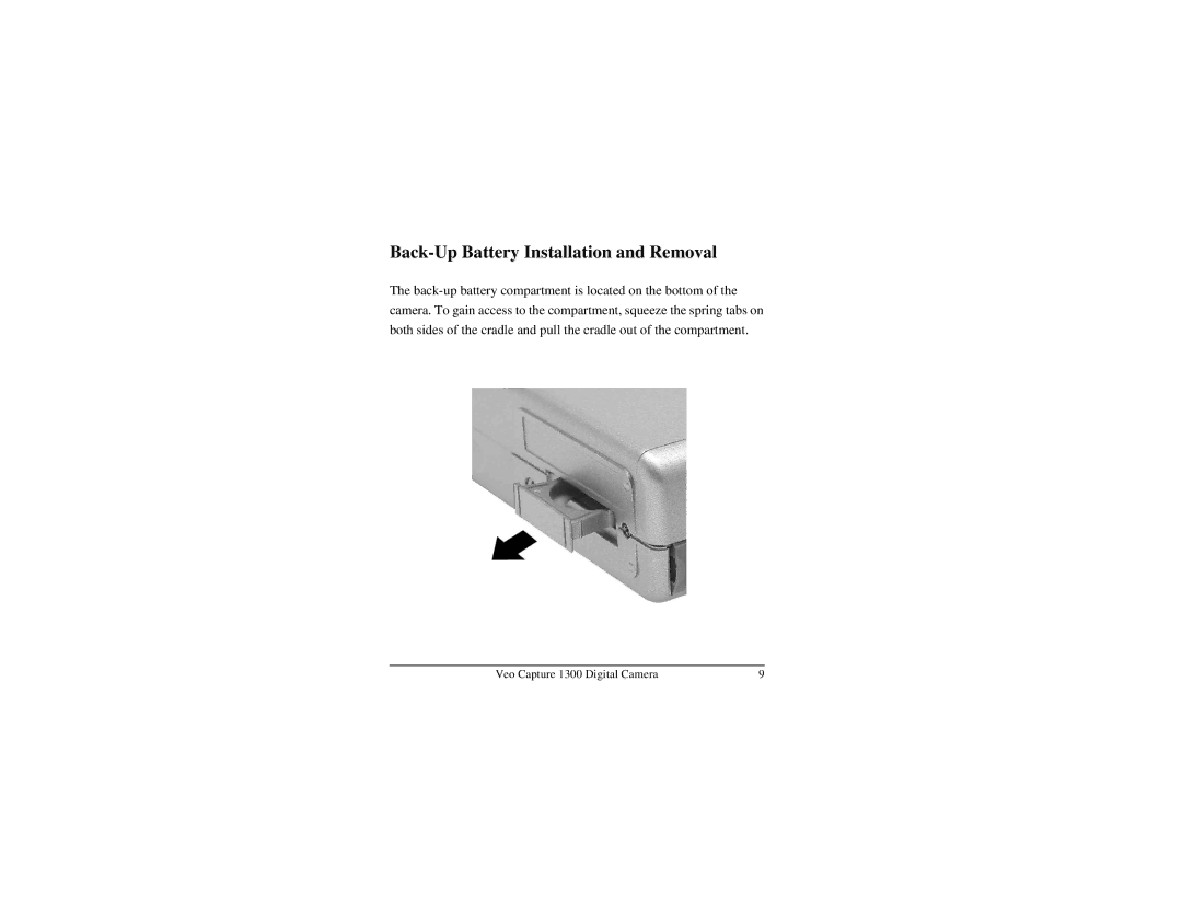 Veo 1300 manual Back-Up Battery Installation and Removal 