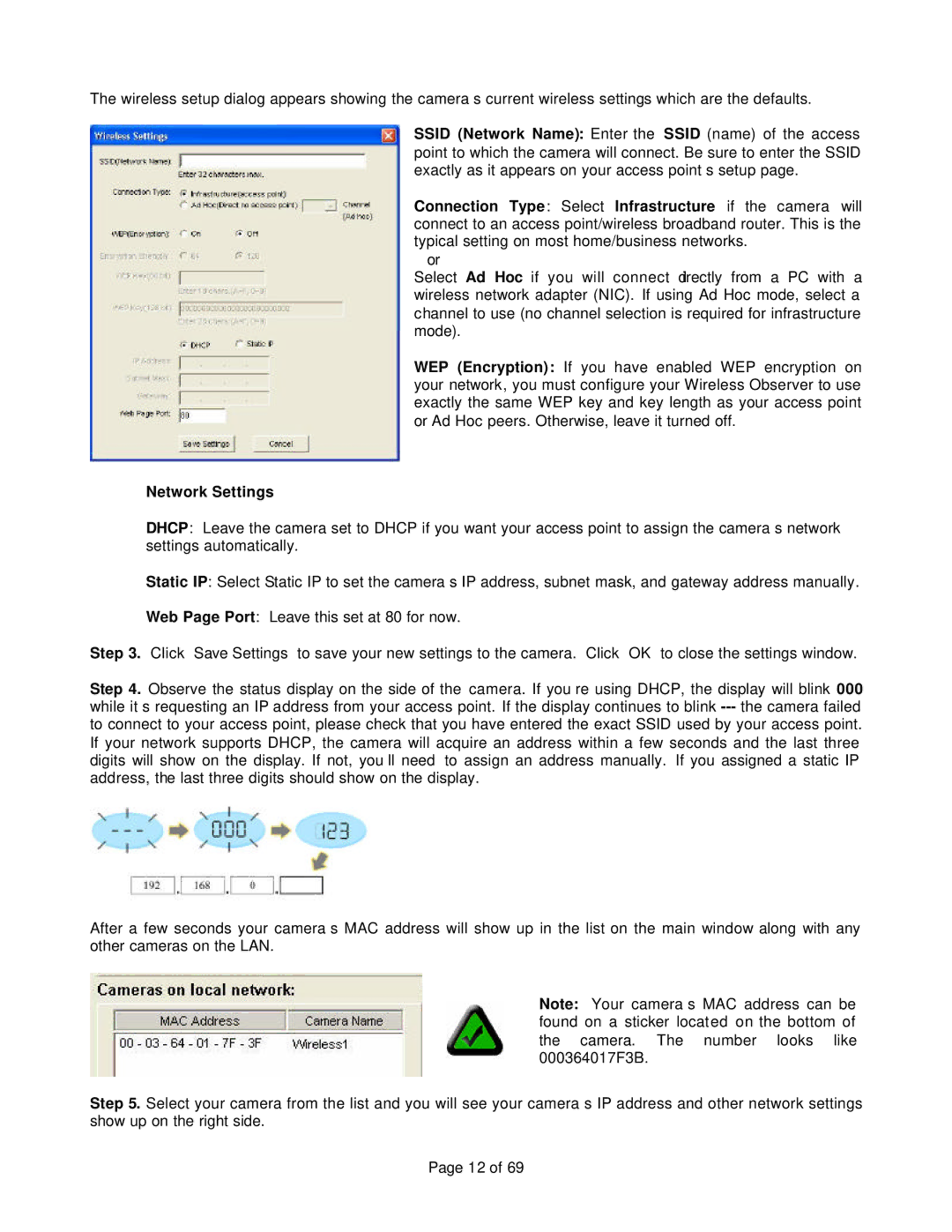 Veo 802.11b manual Network Settings 