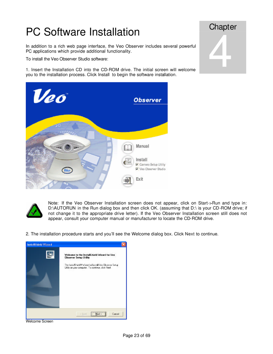 Veo 802.11b manual PC Software Installation 