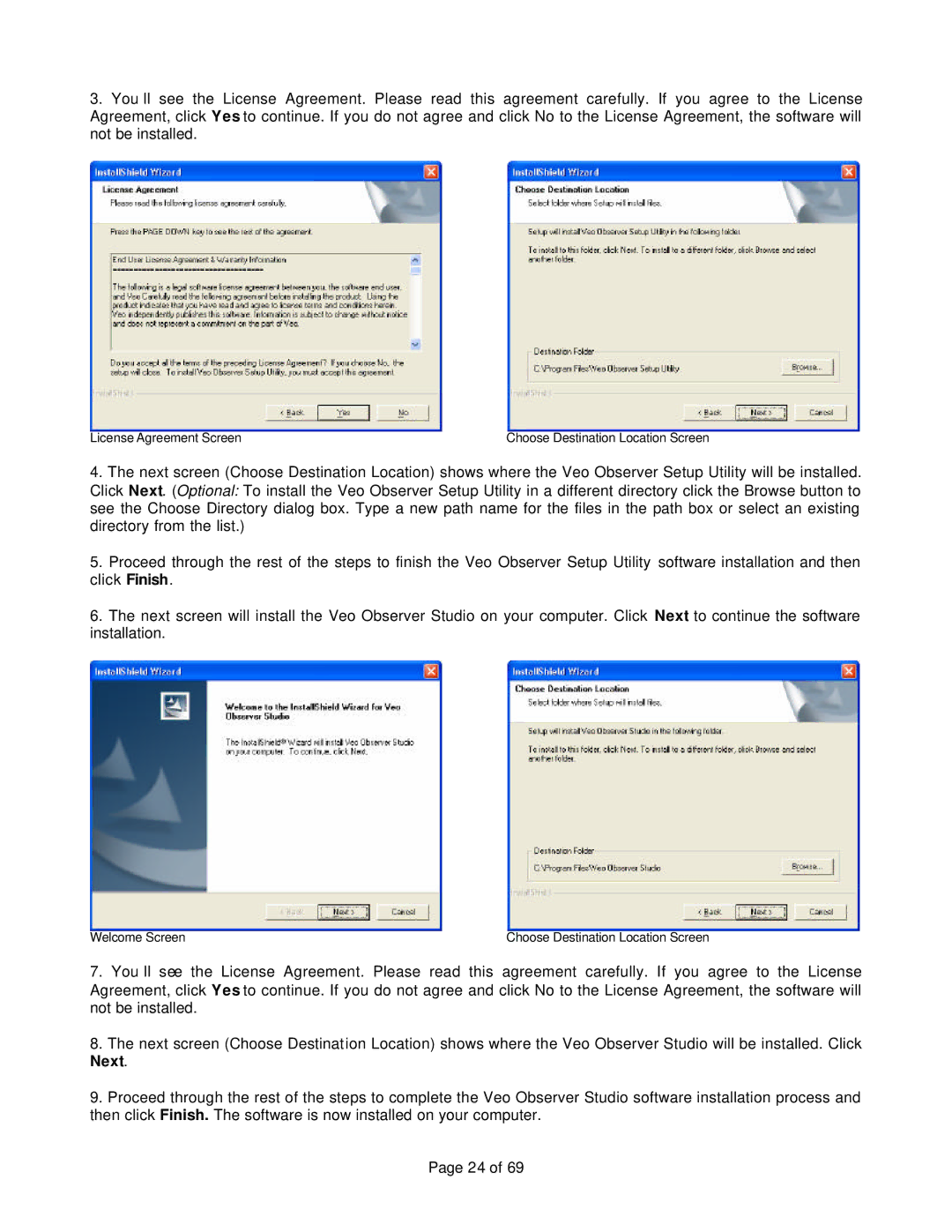 Veo 802.11b manual License Agreement Screen 