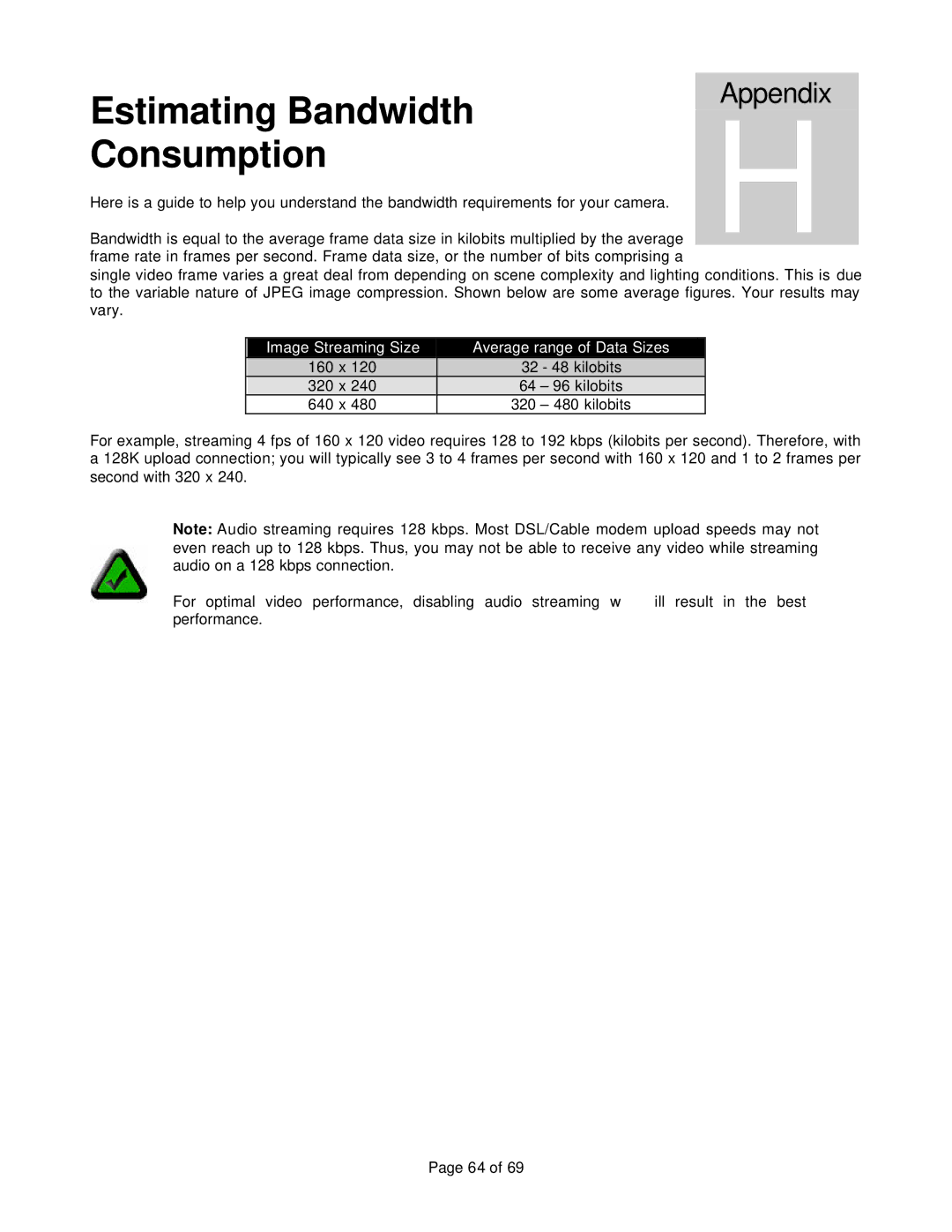 Veo 802.11b manual Estimating Bandwidth, Consumption 