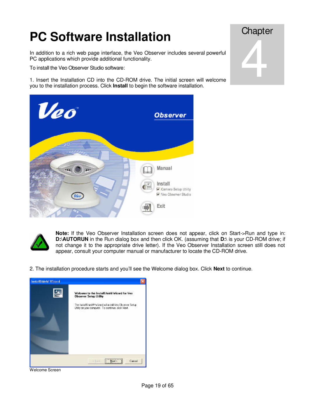 Veo Observer manual PC Software Installation 