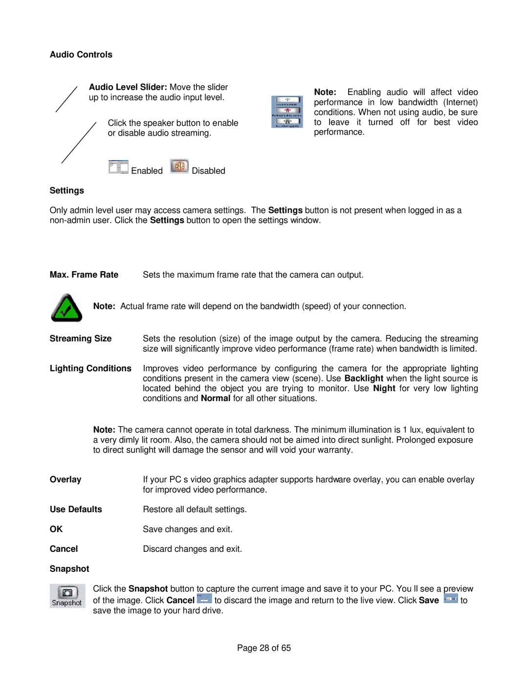 Veo Observer manual Settings 