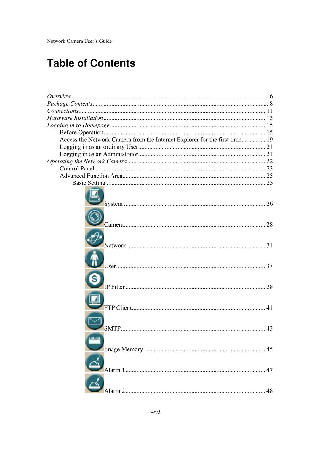 Veo Pan and Tilt manual Table of Contents 