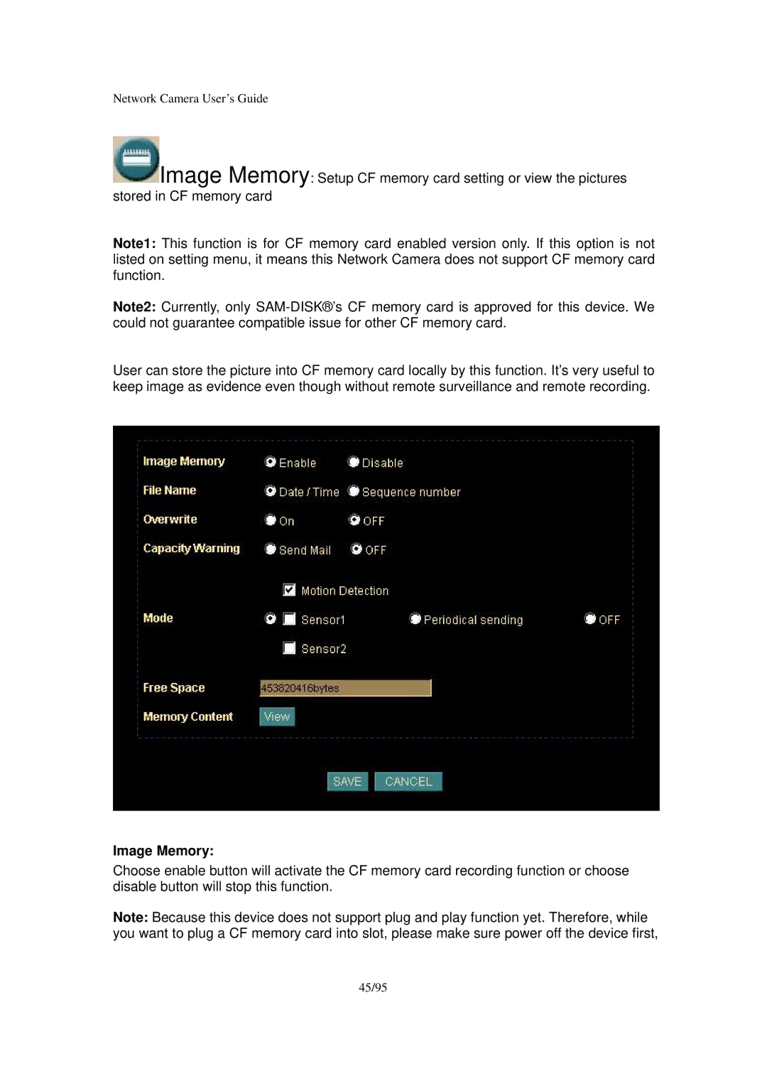 Veo Pan and Tilt manual Image Memory 