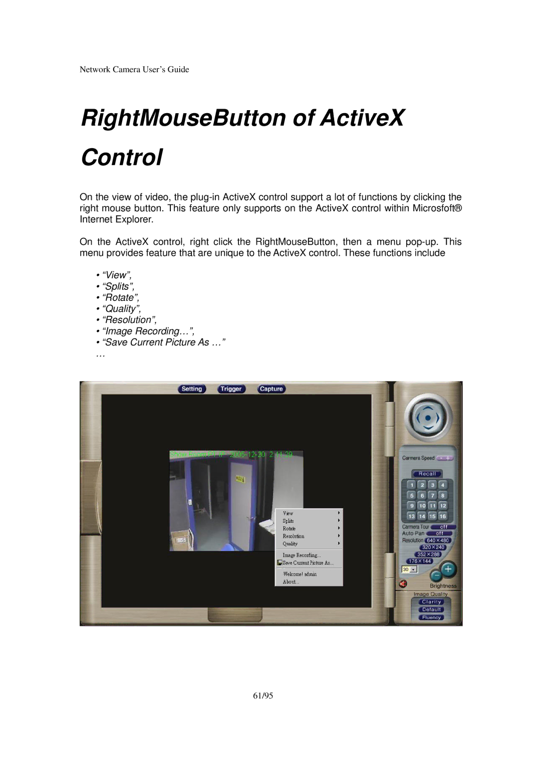 Veo Pan and Tilt manual RightMouseButton of ActiveX Control 