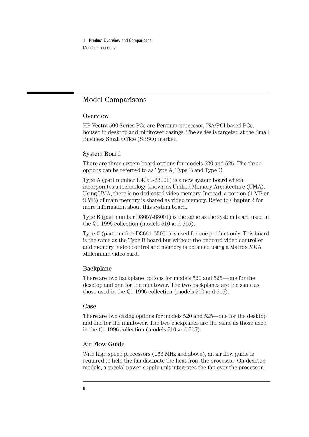 Verbatim 525, 520 manual Model Comparisons 