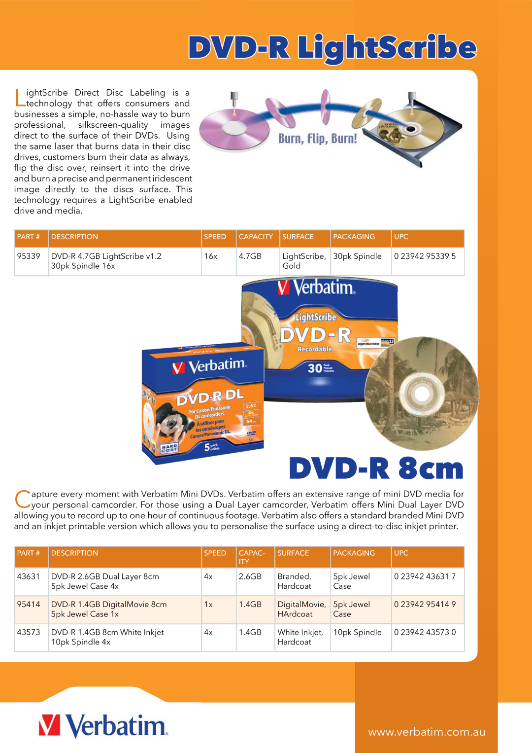 Verbatim 95051 manual DVD-R LightScribe, DVD-R 8cm 