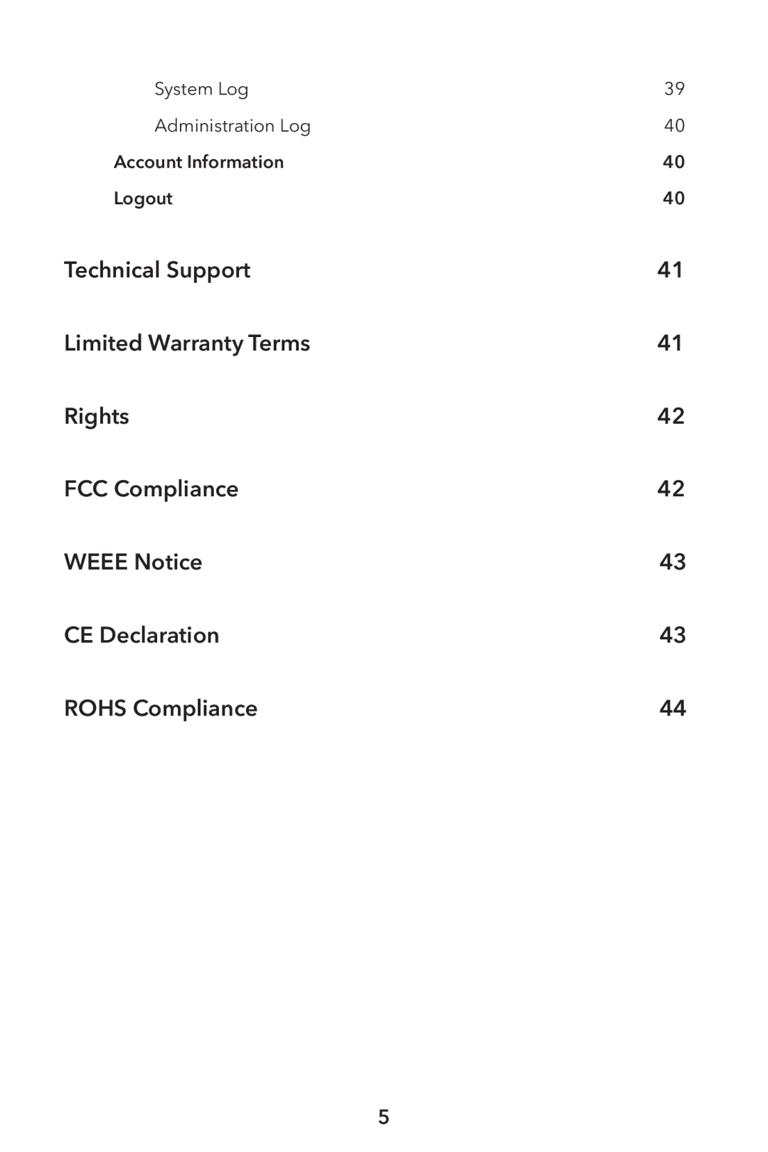 Verbatim External Hard Drive NAS manual System Log Administration Log Account Information Logout 