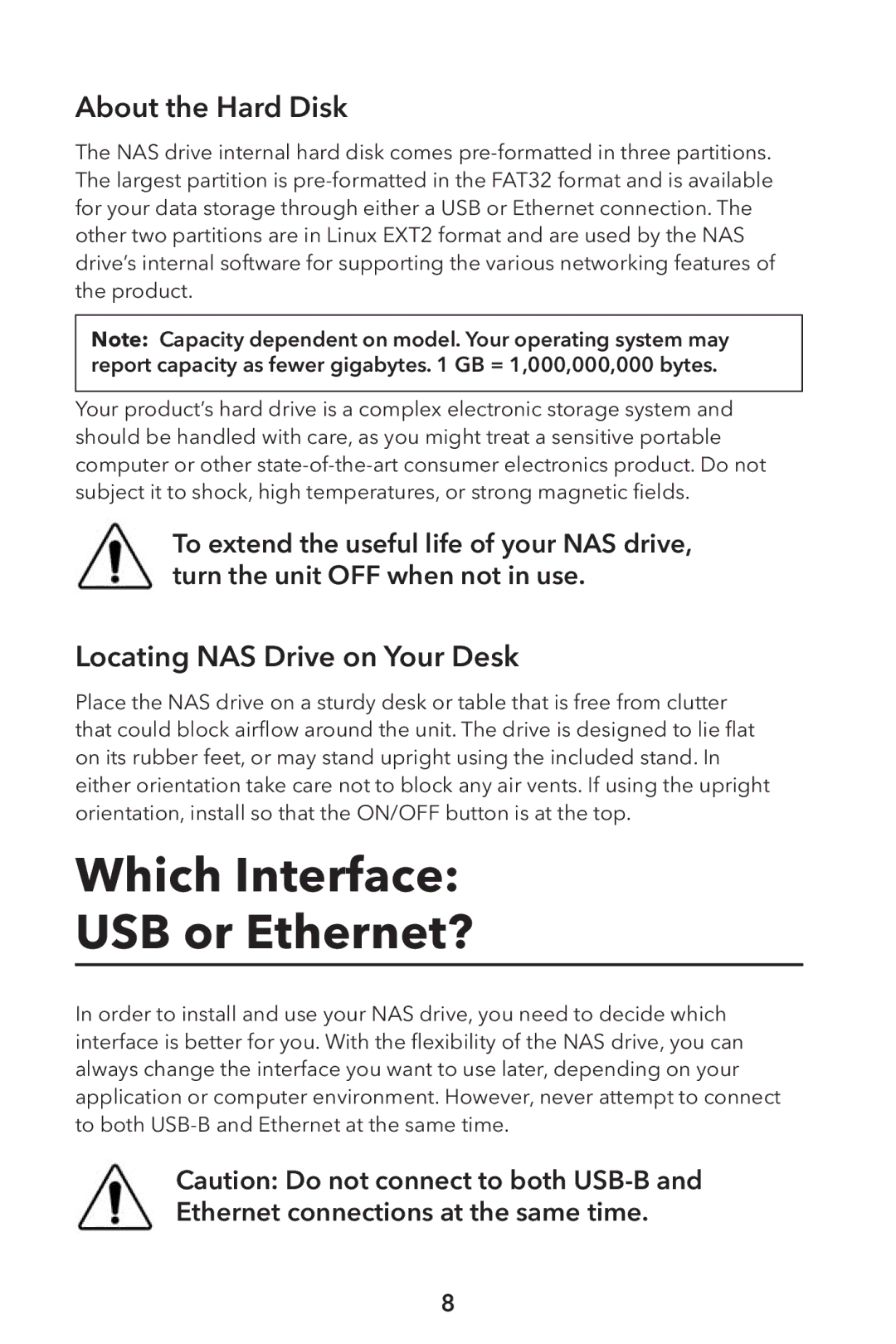 Verbatim External Hard Drive NAS Which Interface USB or Ethernet?, About the Hard Disk, Locating NAS Drive on Your Desk 