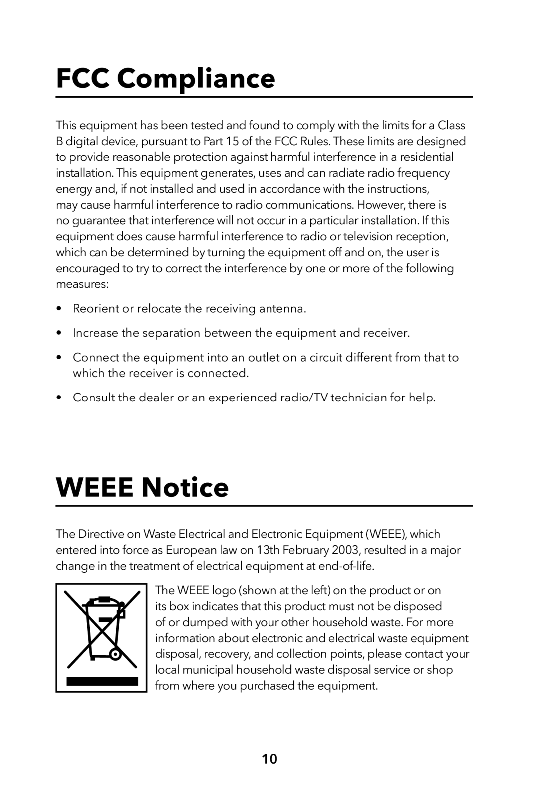 Verbatim External Hard Drive manual FCC Compliance, Weee Notice 