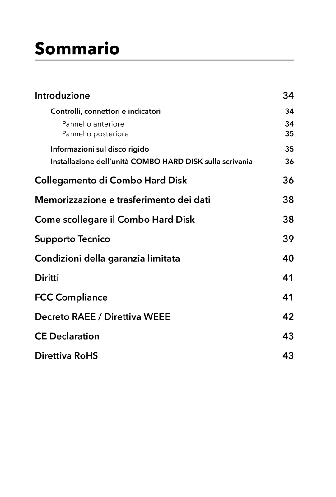 Verbatim External Hard Drive manual Sommario, Introduzione 