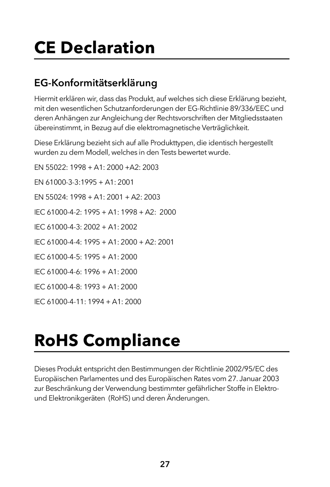 Verbatim Portable Hard Drive USB 2.0 manual EG-Konformitätserklärung 