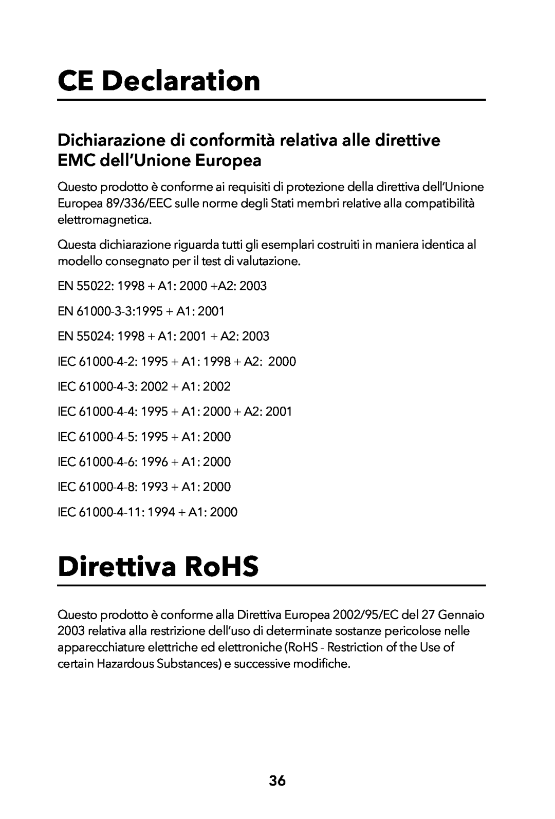 Verbatim Portable Hard Drive USB 2.0 manual Direttiva RoHS, CE Declaration 
