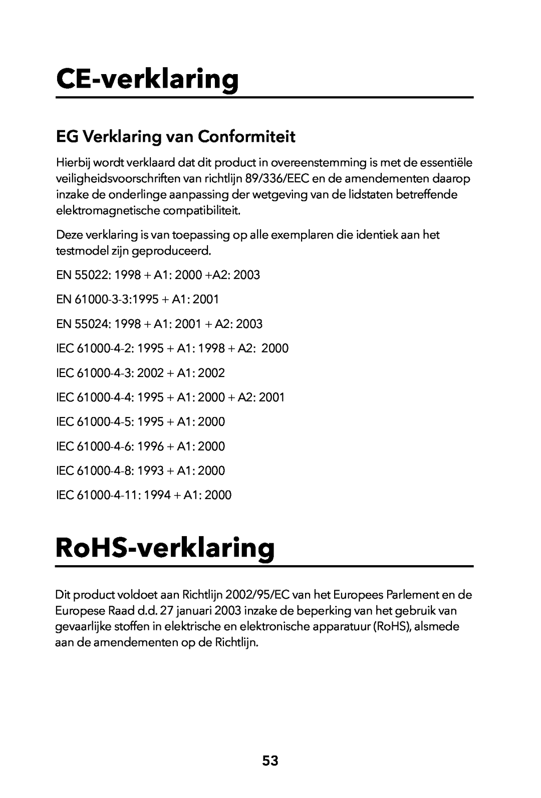 Verbatim Portable Hard Drive USB 2.0 manual CE-verklaring, RoHS-verklaring, EG Verklaring van Conformiteit 
