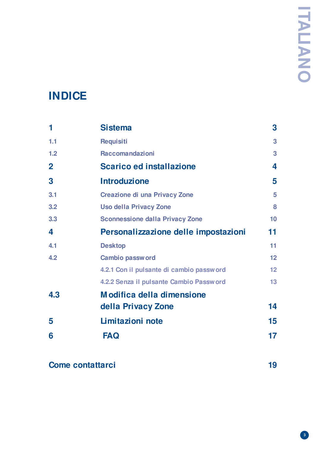 Verbatim V-Safe manual Indice, Requisiti Raccomandazioni, Desktop Cambio password 