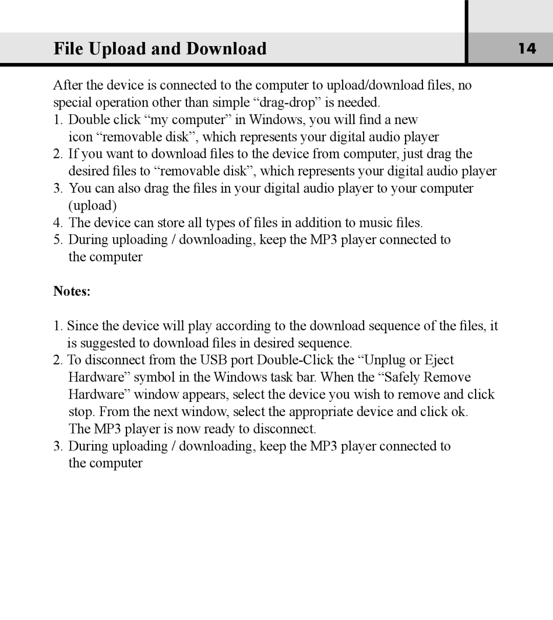 Verbatim VM-01 user manual File Upload and Download 