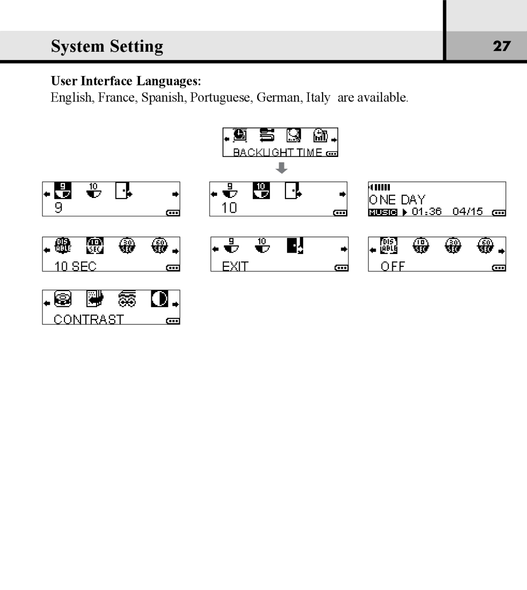 Verbatim VM-01 user manual User Interface Languages 