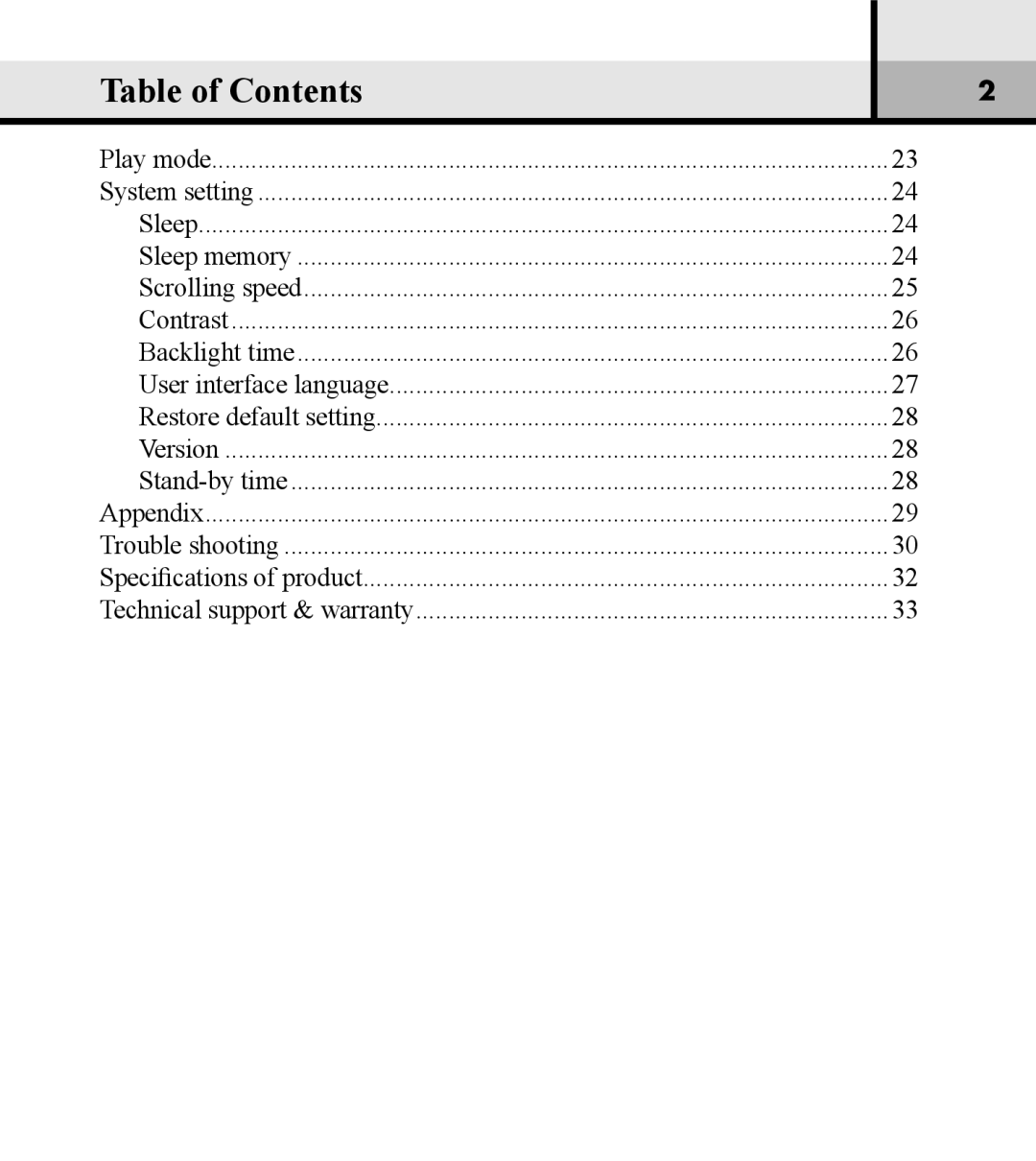 Verbatim VM-01 user manual Play mode 