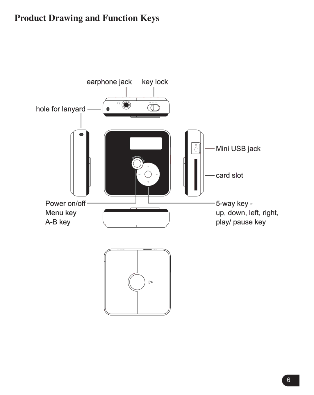 Verbatim VM-205 user manual Product Drawing and Function Keys 