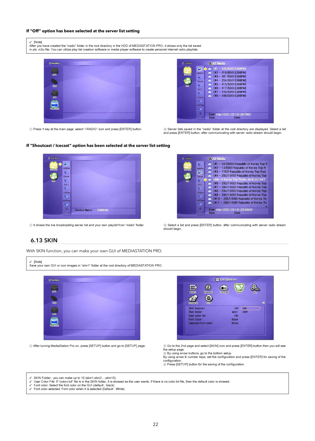 Verbatim Wireless Network Multimedia Hard Drive manual Skin, If Off option has been selected at the server list setting 