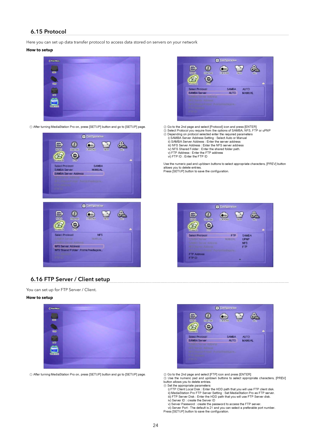 Verbatim Wireless Network Multimedia Hard Drive manual Protocol, FTP Server / Client setup 