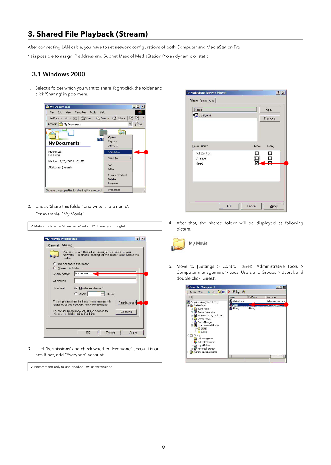 Verbatim Wireless Network Multimedia Hard Drive manual Shared File Playback Stream, Windows 