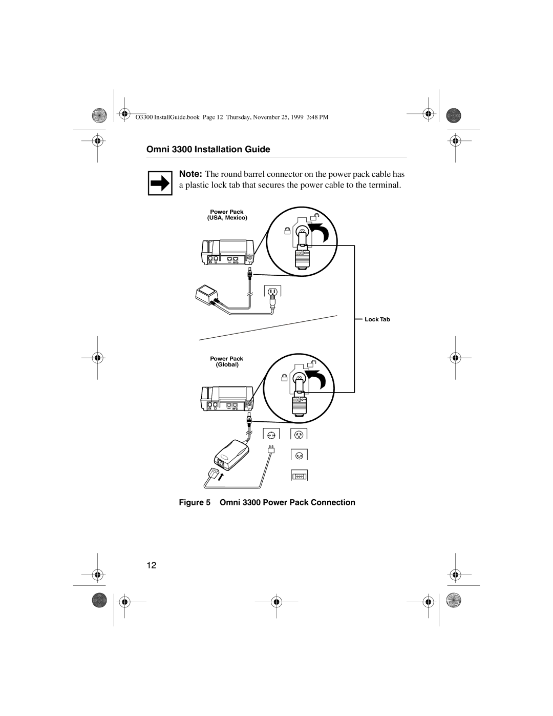 VeriFone manual Omni 3300 Power Pack Connection 